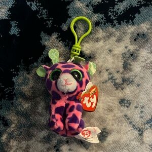 TY Beanie Boos Gilbert Purple Pink Mini Giraffe Key Clip